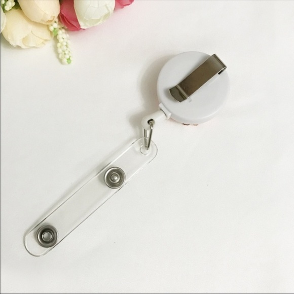 NWT Floral Rhinestone Retractable Name Badge - Picture 5 of 7